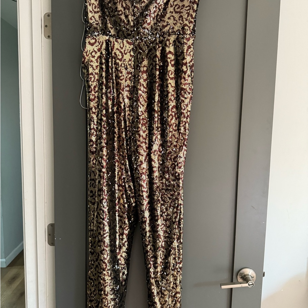 Milly Metallic Animal Print Jumpsuit